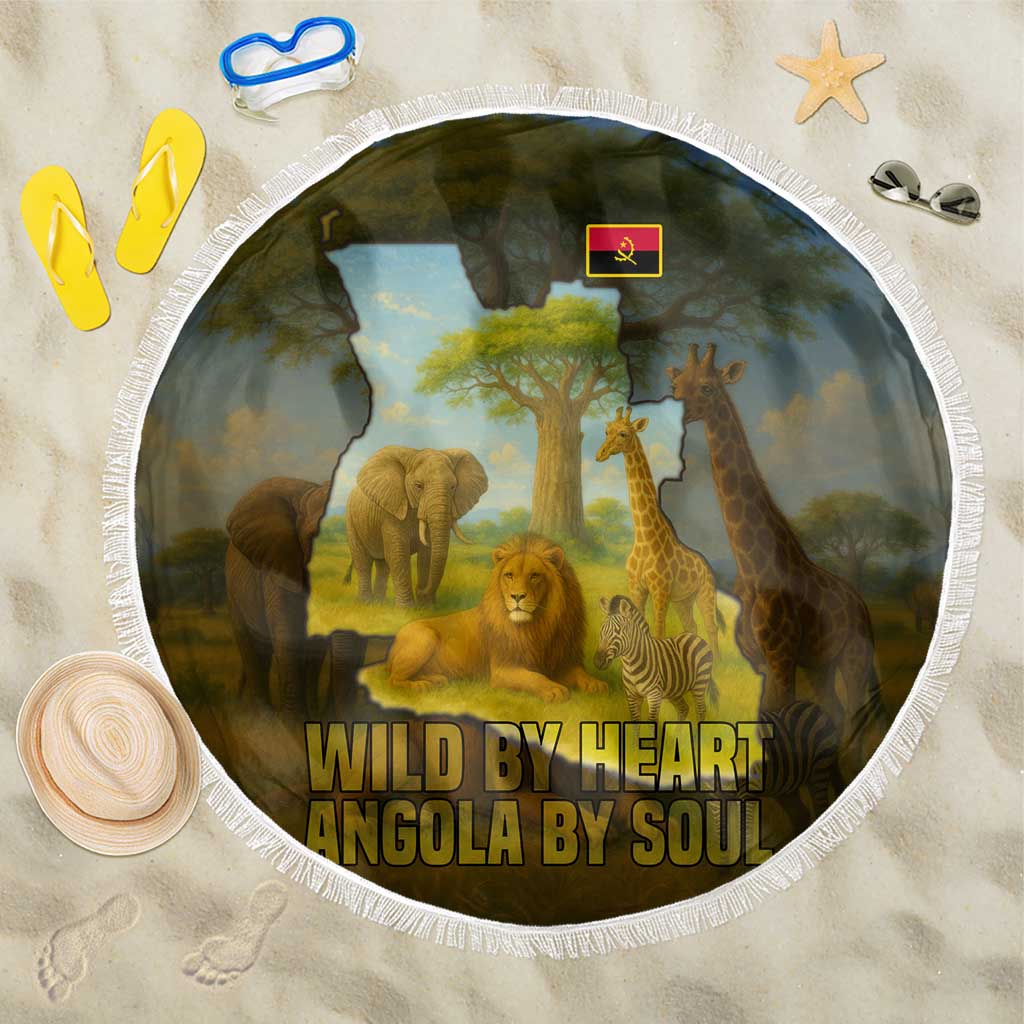 Angola Beach Blanket with Savannah Wildlife Design and African Animal - Wonder Print Shop