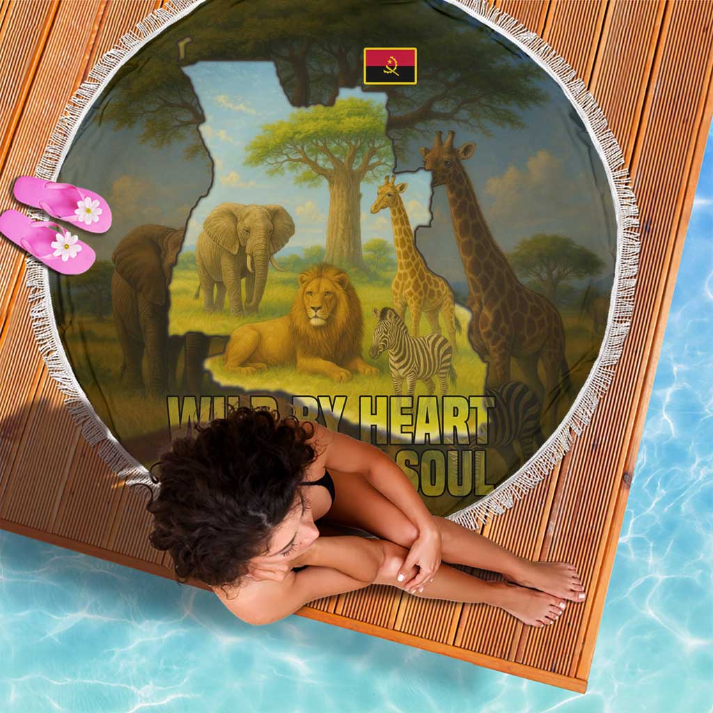 Angola Beach Blanket with Savannah Wildlife Design and African Animal - Wonder Print Shop