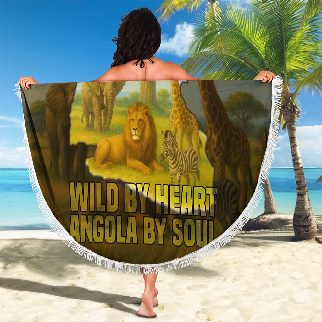 Angola Beach Blanket with Savannah Wildlife Design and African Animal - Wonder Print Shop