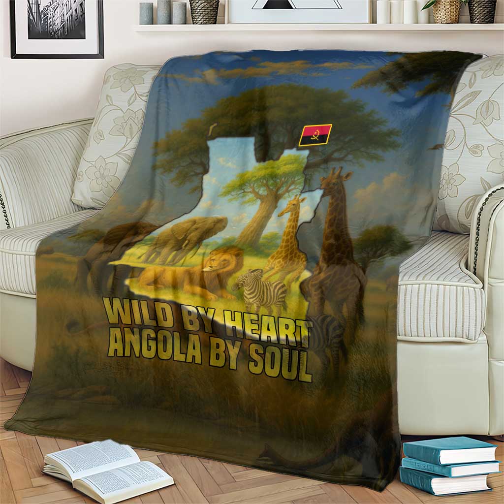 Angola Blanket with Savannah Wildlife Design and African Animal - Wonder Print Shop