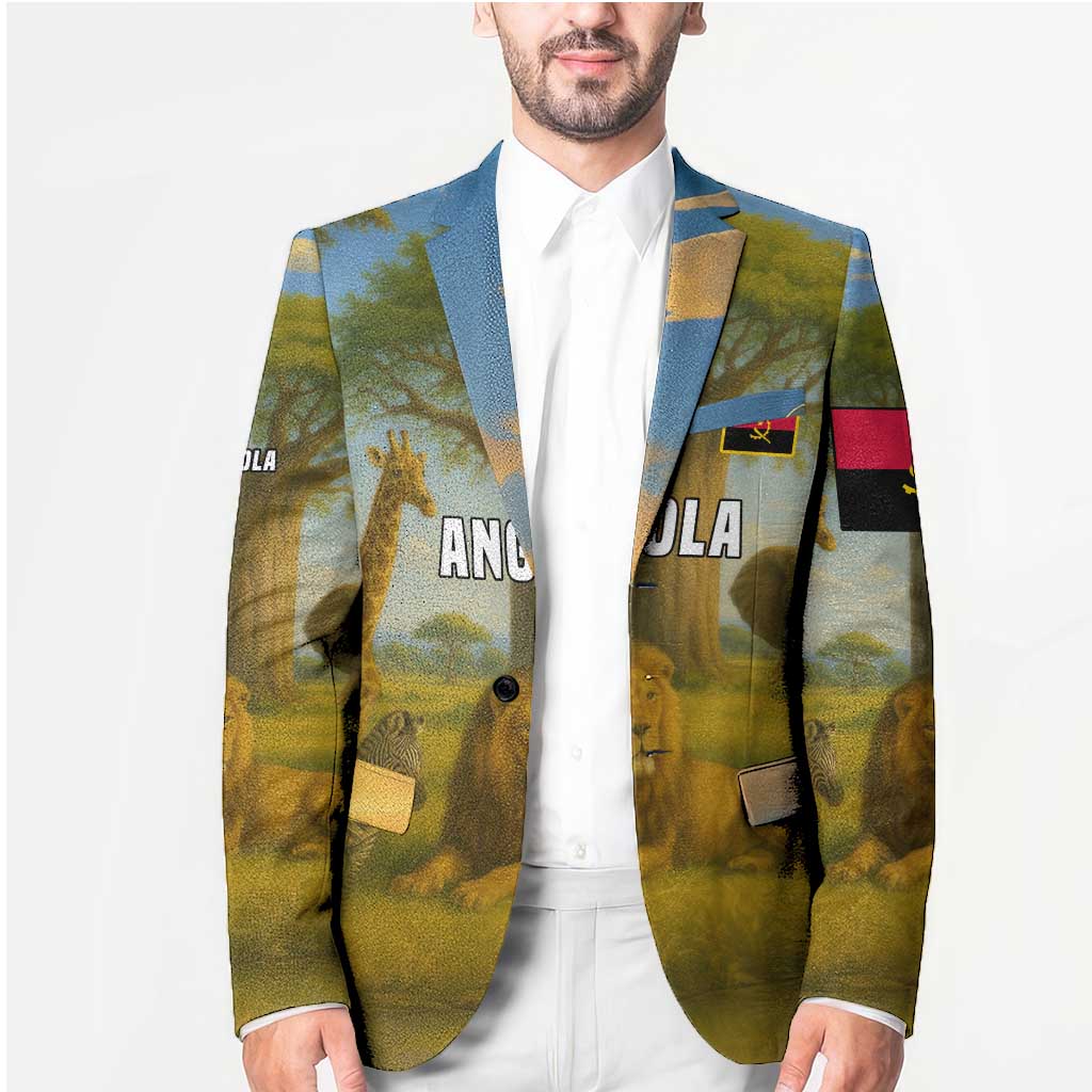 Angola Blazer with Savannah Wildlife Design and African Animal - Wonder Print Shop