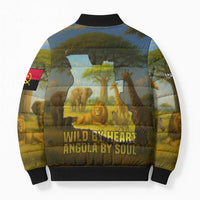 Angola Bomber Puffer Jacket with Savannah Wildlife Design and African Animal - Wonder Print Shop