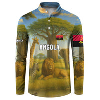 Angola Button Sweatshirt with Savannah Wildlife Design and African Animal - Wonder Print Shop