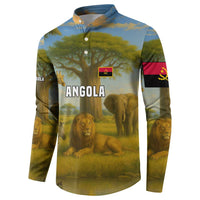 Angola Button Sweatshirt with Savannah Wildlife Design and African Animal - Wonder Print Shop