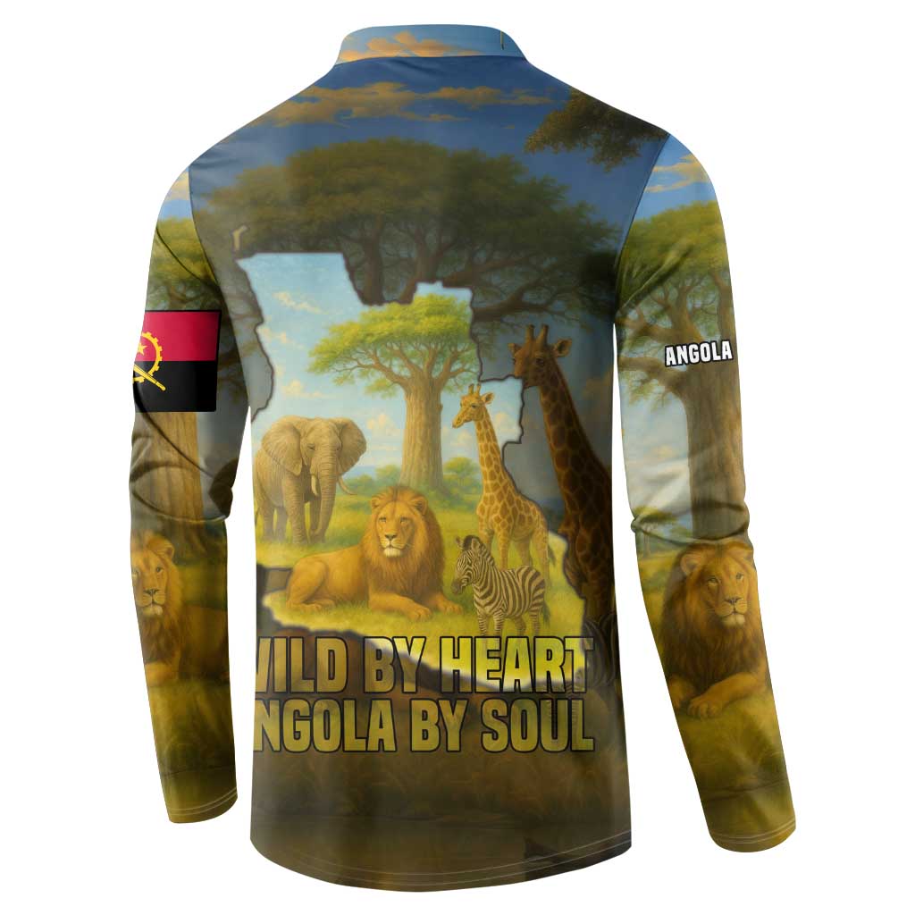 Angola Button Sweatshirt with Savannah Wildlife Design and African Animal - Wonder Print Shop
