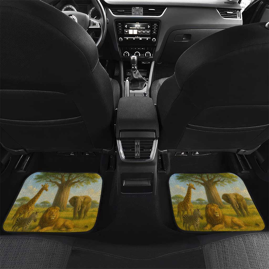 Angola Car Mats with Savannah Wildlife Design and African Animal - Wonder Print Shop