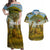 Angola Couples Matching Off Shoulder Maxi Dress and Hawaiian Shirt with Savannah Wildlife Design and African Animal - Wonder Print Shop