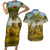 Angola Couples Matching Short Sleeve Bodycon Dress and Hawaiian Shirt with Savannah Wildlife Design and African Animal - Wonder Print Shop