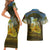 Angola Couples Matching Short Sleeve Bodycon Dress and Hawaiian Shirt with Savannah Wildlife Design and African Animal - Wonder Print Shop