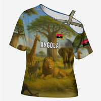 Angola Cross Shoulder Shirt with Savannah Wildlife Design and African Animal - Wonder Print Shop
