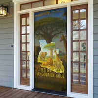 Angola Door Cover with Savannah Wildlife Design and African Animal - Wonder Print Shop
