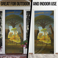 Angola Door Cover with Savannah Wildlife Design and African Animal - Wonder Print Shop