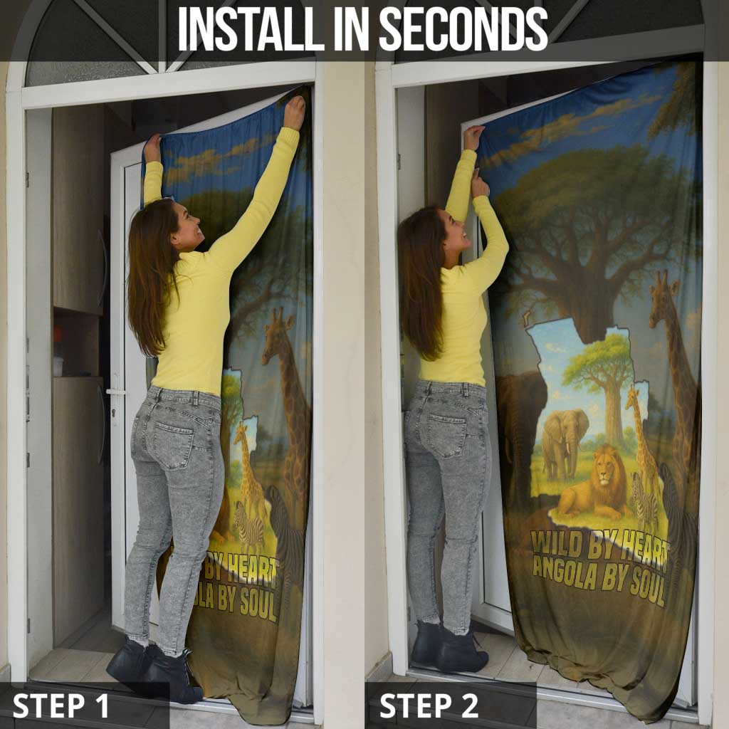 Angola Door Cover with Savannah Wildlife Design and African Animal - Wonder Print Shop
