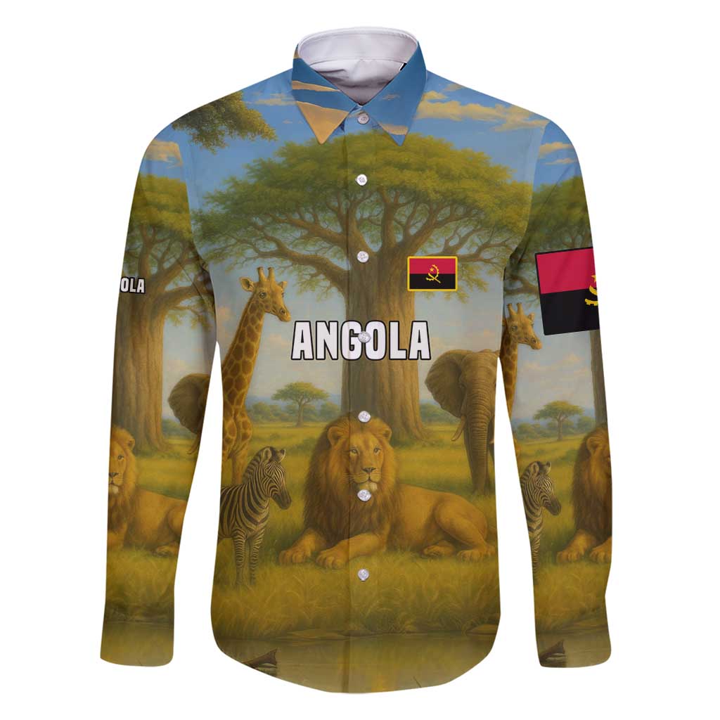 Angola Family Matching Off Shoulder Short Dress and Hawaiian Shirt with Savannah Wildlife Design and African Animal - Wonder Print Shop