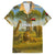 Angola Family Matching Short Sleeve Bodycon Dress and Hawaiian Shirt with Savannah Wildlife Design and African Animal - Wonder Print Shop