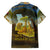 Angola Family Matching Summer Maxi Dress and Hawaiian Shirt with Savannah Wildlife Design and African Animal - Wonder Print Shop