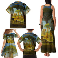 Angola Family Matching Tank Maxi Dress and Hawaiian Shirt with Savannah Wildlife Design and African Animal - Wonder Print Shop