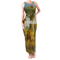 Angola Family Matching Tank Maxi Dress and Hawaiian Shirt with Savannah Wildlife Design and African Animal - Wonder Print Shop