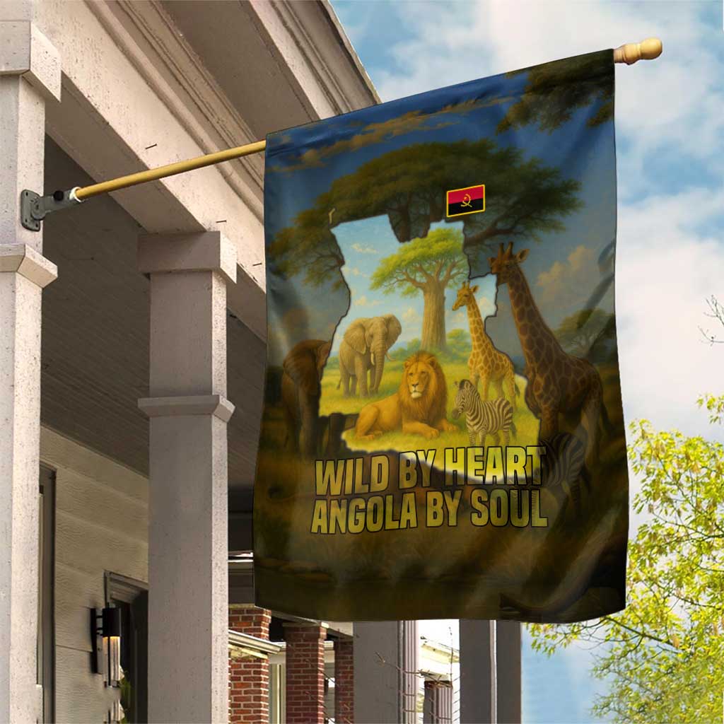 Angola Garden Flag with Savannah Wildlife Design and African Animal - Wonder Print Shop