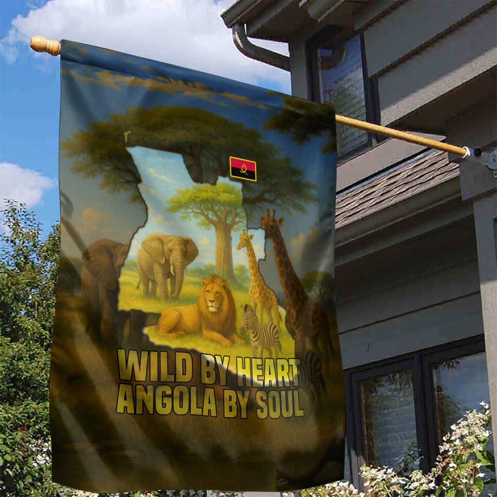 Angola Garden Flag with Savannah Wildlife Design and African Animal - Wonder Print Shop