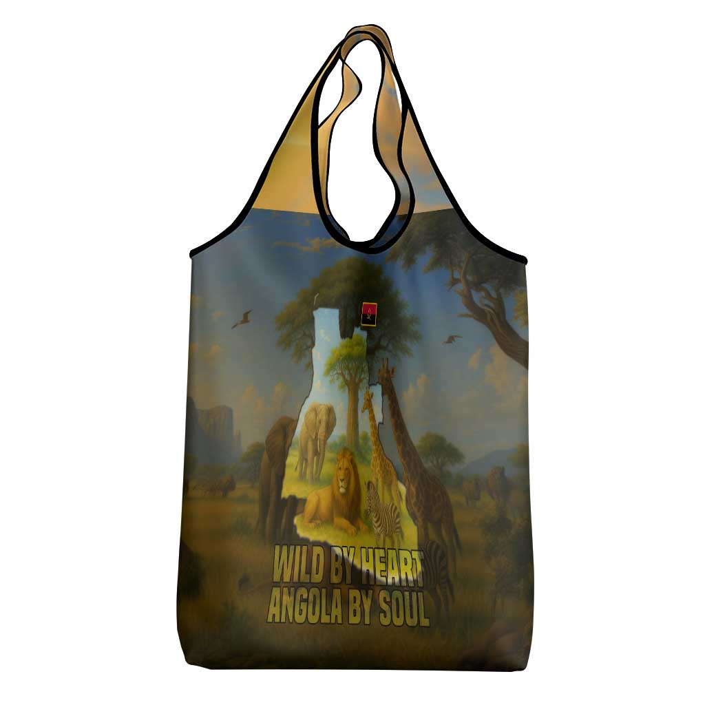 Angola Grocery Bag with Savannah Wildlife Design and African Animal - Wonder Print Shop