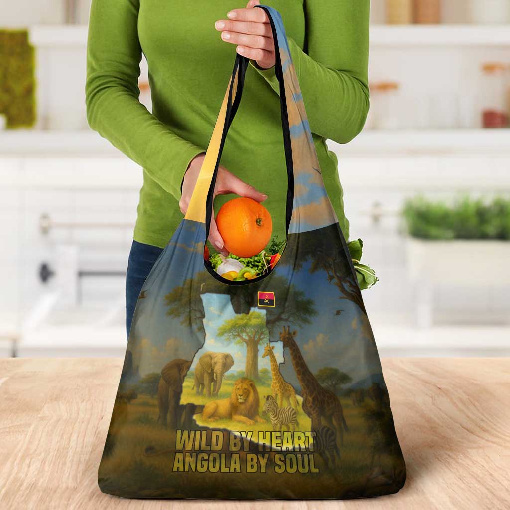 Angola Grocery Bag with Savannah Wildlife Design and African Animal - Wonder Print Shop