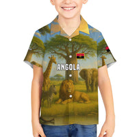 Angola Hawaiian Shirt with Savannah Wildlife Design and African Animal - Wonder Print Shop