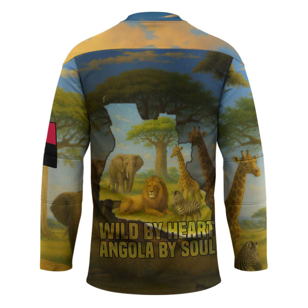 Angola Hockey Jersey with Savannah Wildlife Design and African Animal - Wonder Print Shop