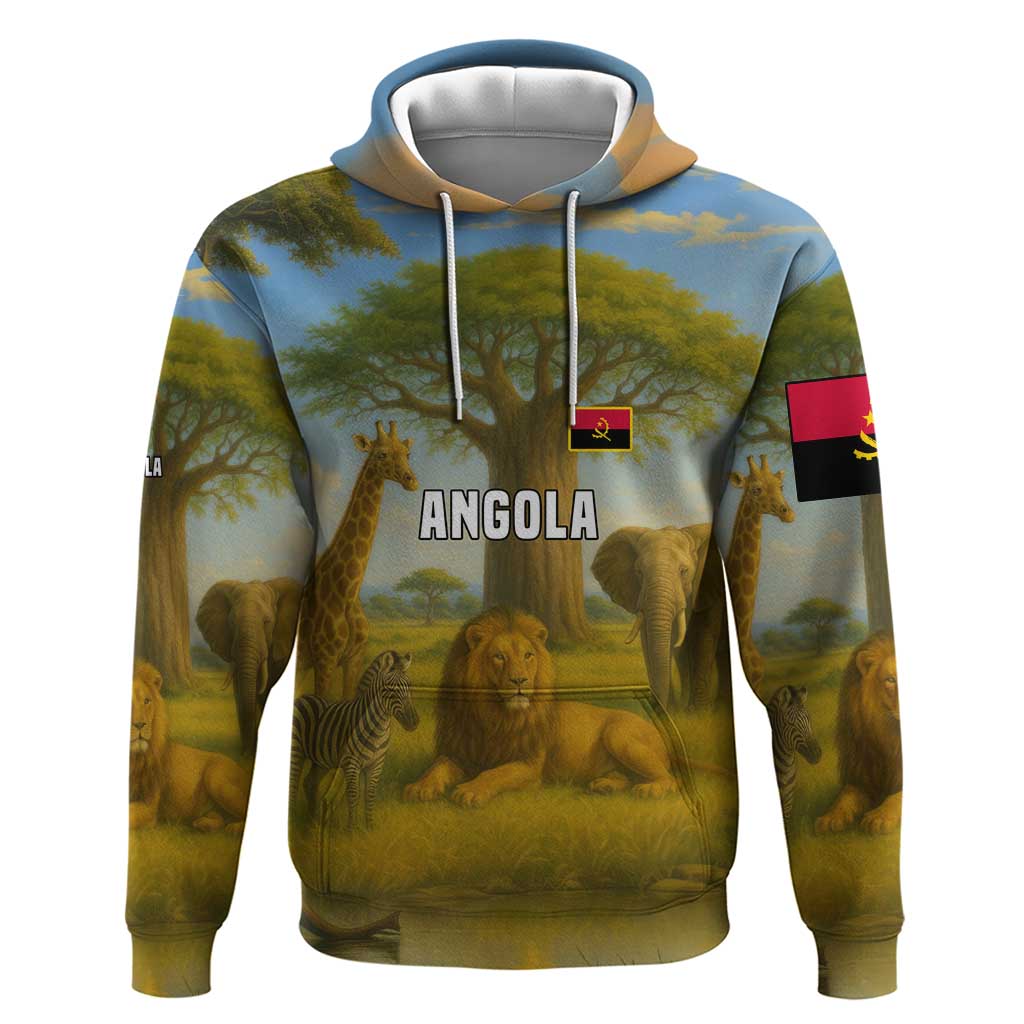 Angola Hoodie with Savannah Wildlife Design and African Animal - Wonder Print Shop