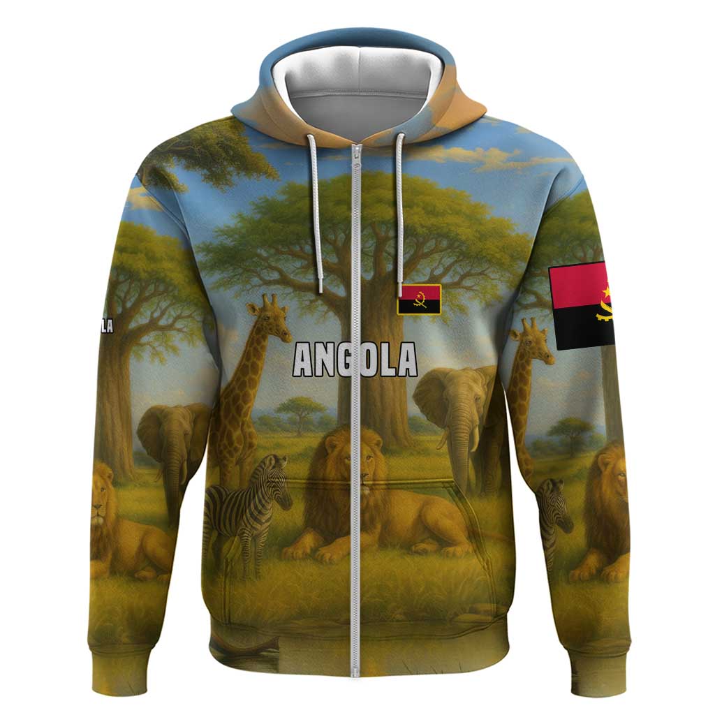 Angola Hoodie with Savannah Wildlife Design and African Animal - Wonder Print Shop
