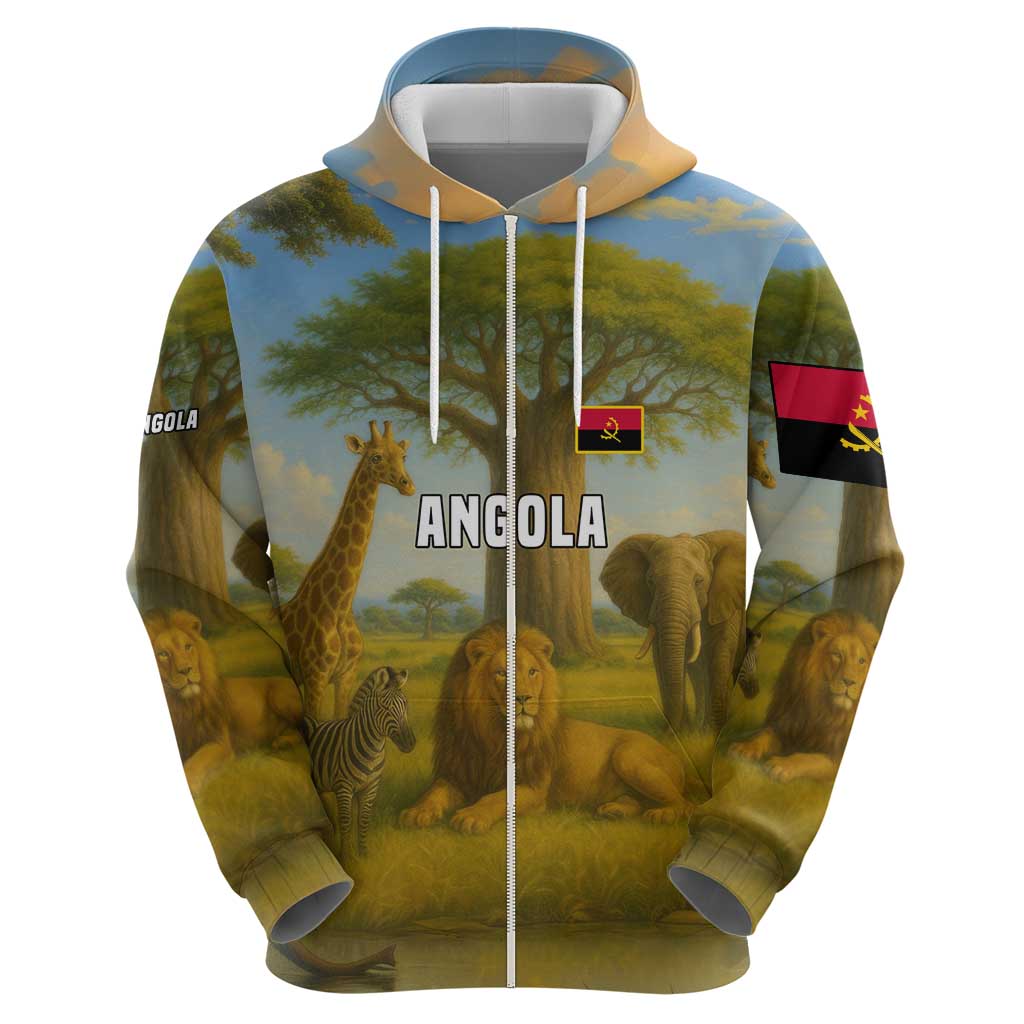 Angola Hoodie with Savannah Wildlife Design and African Animal - Wonder Print Shop