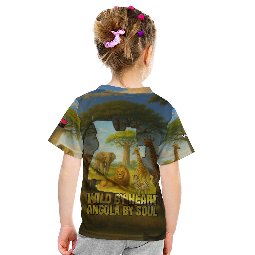 Angola Kid T Shirt with Savannah Wildlife Design and African Animal - Wonder Print Shop