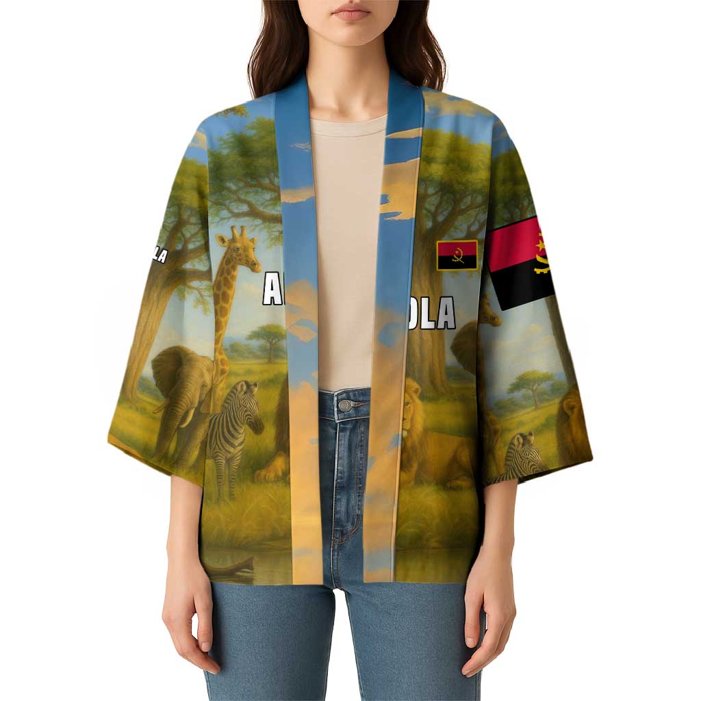 Angola Kimono with Savannah Wildlife Design and African Animal - Wonder Print Shop