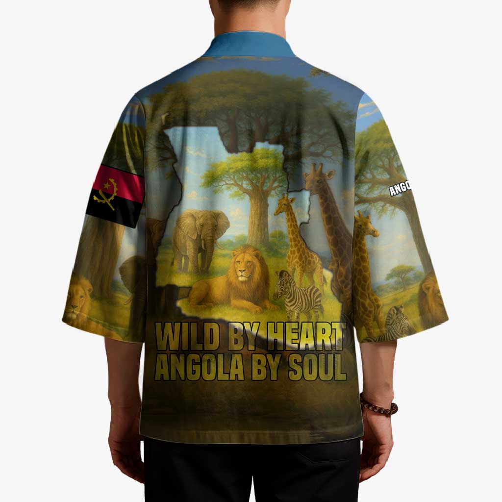 Angola Kimono with Savannah Wildlife Design and African Animal - Wonder Print Shop