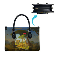Angola Leather Bag with Savannah Wildlife Design and African Animal - Wonder Print Shop