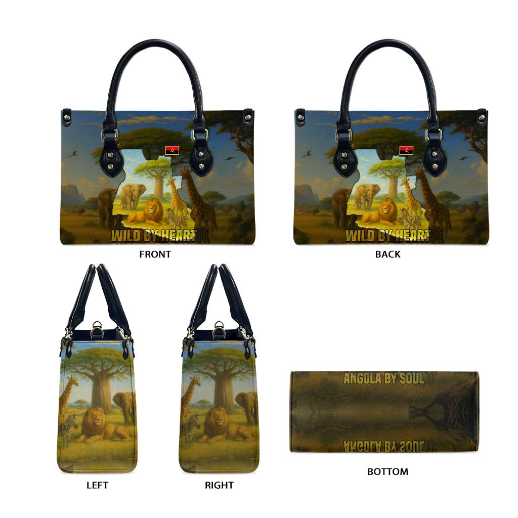 Angola Leather Bag with Savannah Wildlife Design and African Animal - Wonder Print Shop