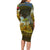 Angola Long Sleeve Bodycon Dress with Savannah Wildlife Design and African Animal - Wonder Print Shop