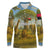 Angola Long Sleeve Polo Shirt with Savannah Wildlife Design and African Animal - Wonder Print Shop