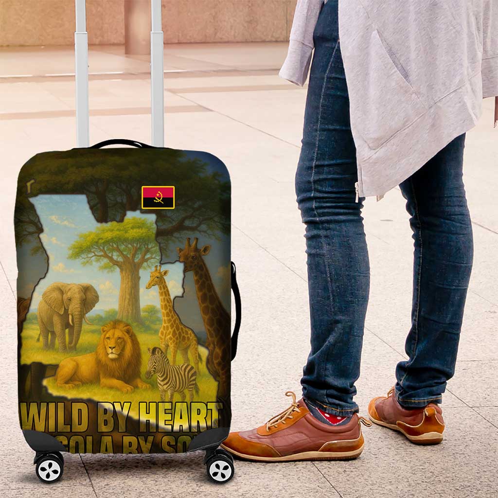 Angola Luggage Cover with Savannah Wildlife Design and African Animal - Wonder Print Shop