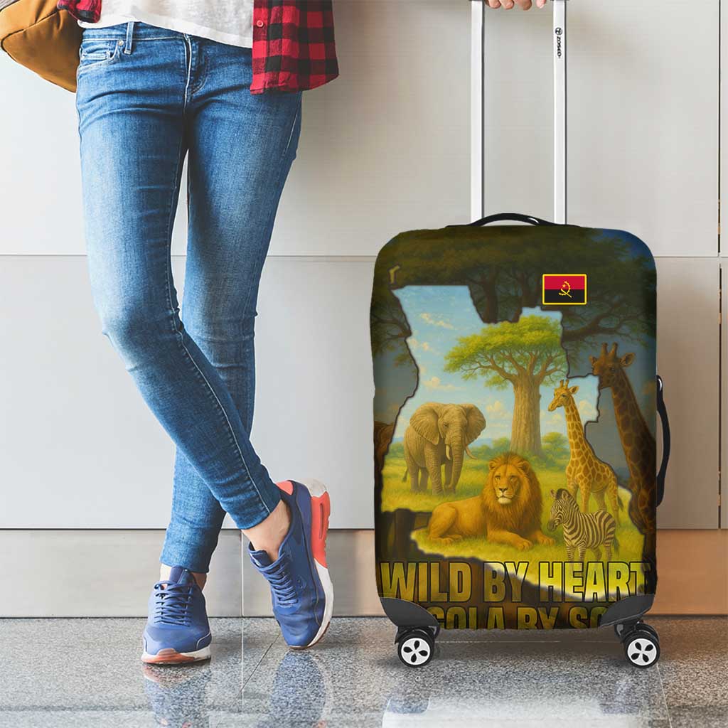 Angola Luggage Cover with Savannah Wildlife Design and African Animal - Wonder Print Shop