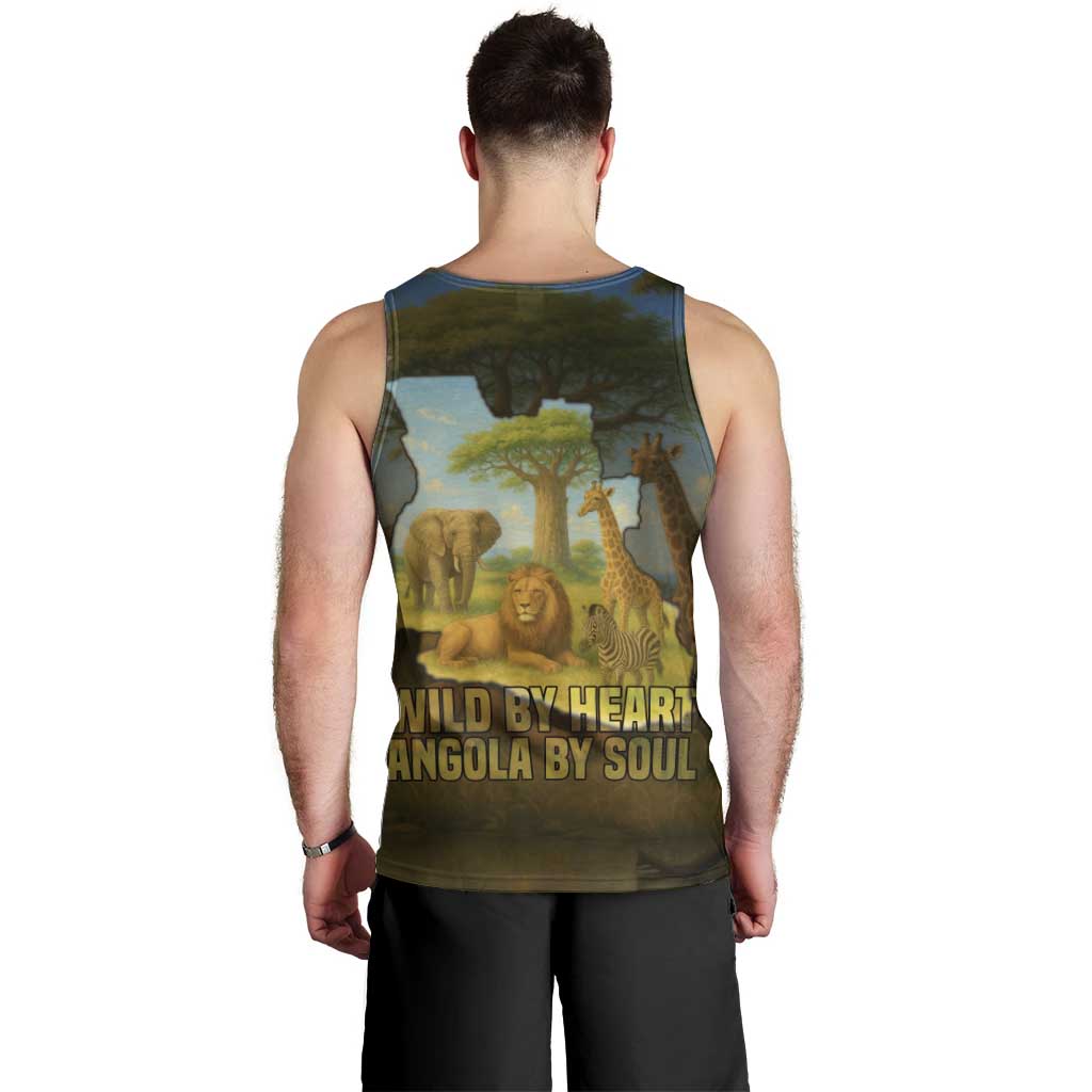 Angola Men Tank Top with Savannah Wildlife Design and African Animal - Wonder Print Shop