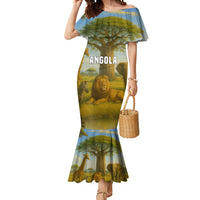 Angola Mermaid Dress with Savannah Wildlife Design and African Animal - Wonder Print Shop