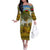 Angola Off The Shoulder Long Sleeve Dress with Savannah Wildlife Design and African Animal - Wonder Print Shop