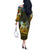 Angola Off The Shoulder Long Sleeve Dress with Savannah Wildlife Design and African Animal - Wonder Print Shop