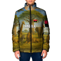 Angola Padded Jacket with Savannah Wildlife Design and African Animal - Wonder Print Shop