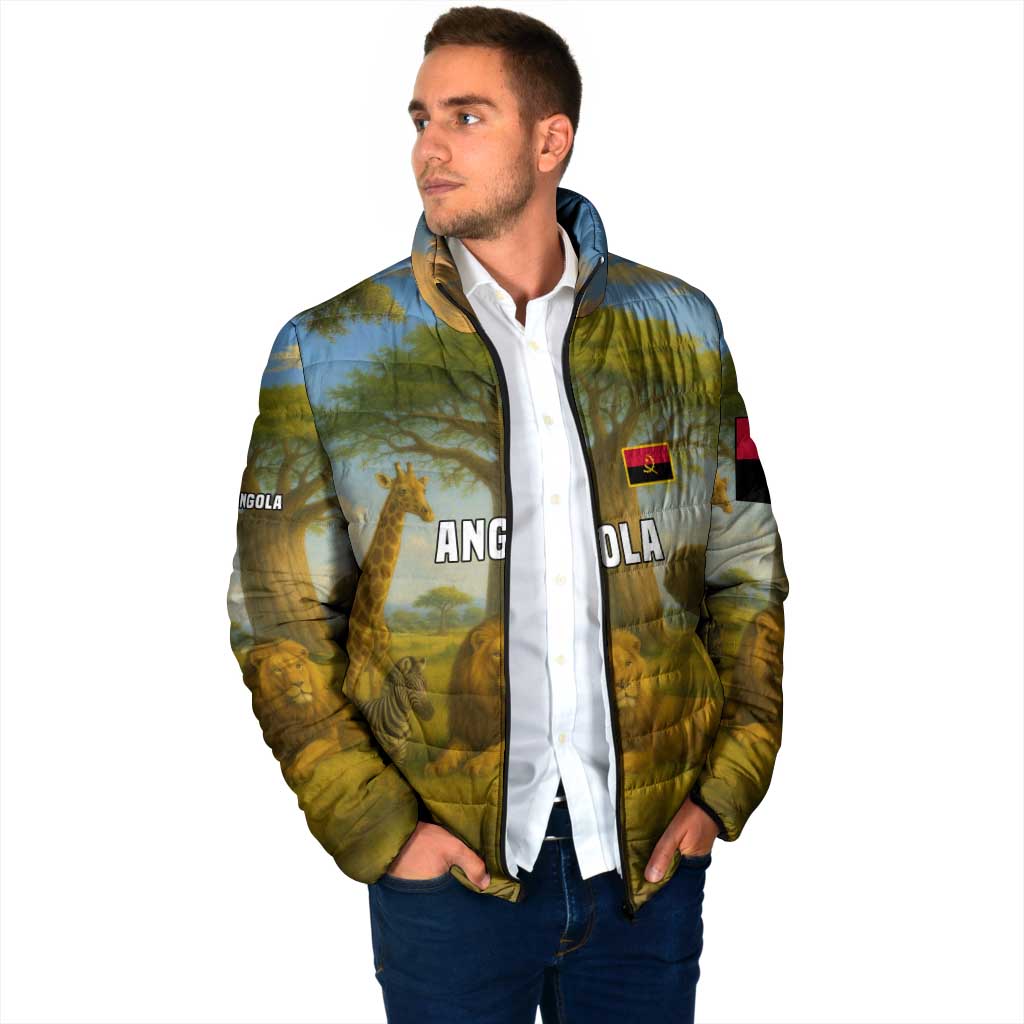 Angola Padded Jacket with Savannah Wildlife Design and African Animal - Wonder Print Shop