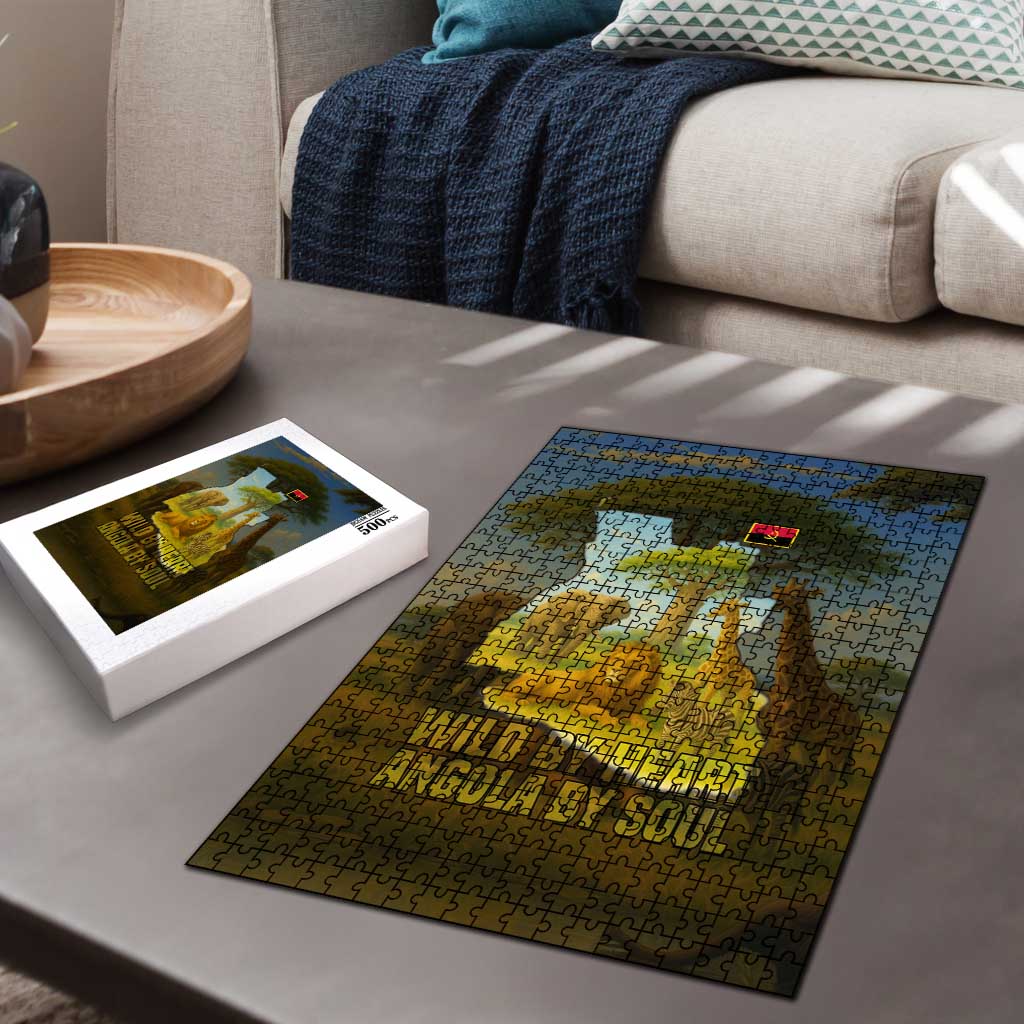 Angola Puzzle with Savannah Wildlife Design and African Animal - Wonder Print Shop