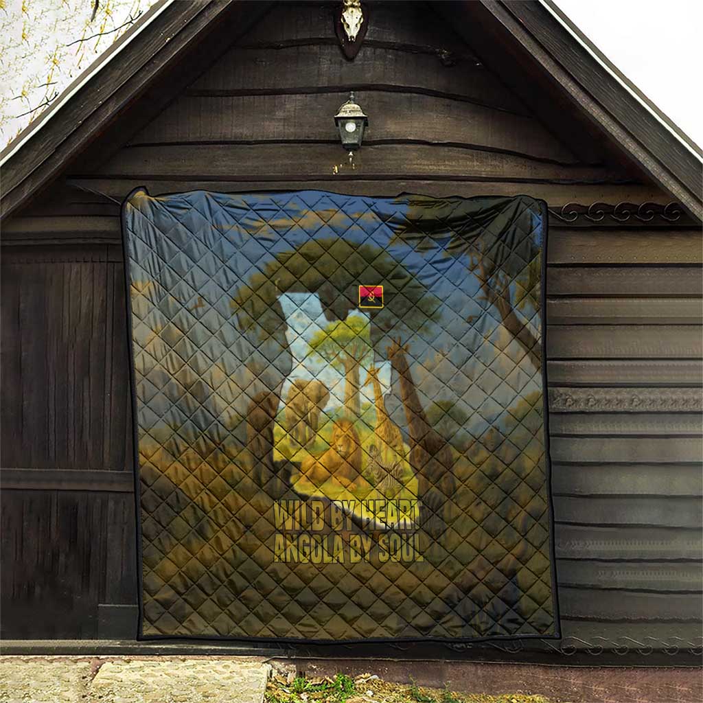 Angola Quilt with Savannah Wildlife Design and African Animal - Wonder Print Shop