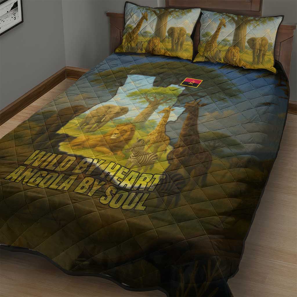 Angola Quilt Bed Set with Savannah Wildlife Design and African Animal - Wonder Print Shop