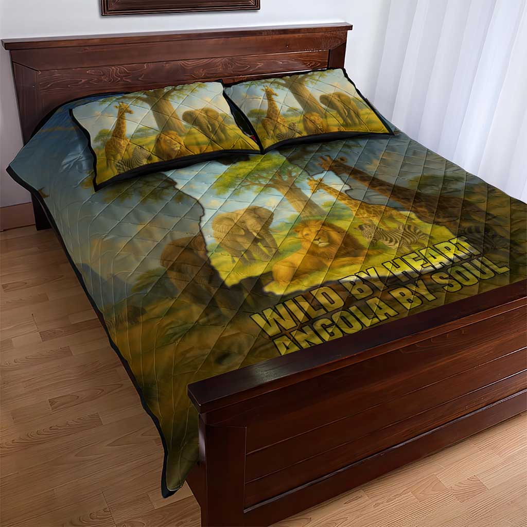 Angola Quilt Bed Set with Savannah Wildlife Design and African Animal - Wonder Print Shop